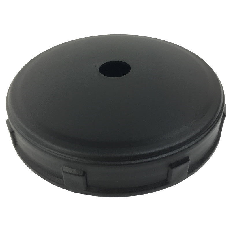 8" black screw cap for the upright tanks