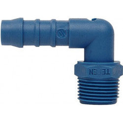 Male nylon elbow hose tail 1/2" x 3/8" thread