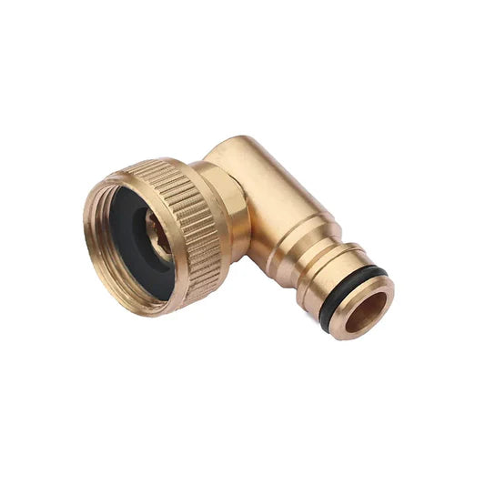 Brass 90° Hozelock Male to 1/2" Threaded Swivel Connector