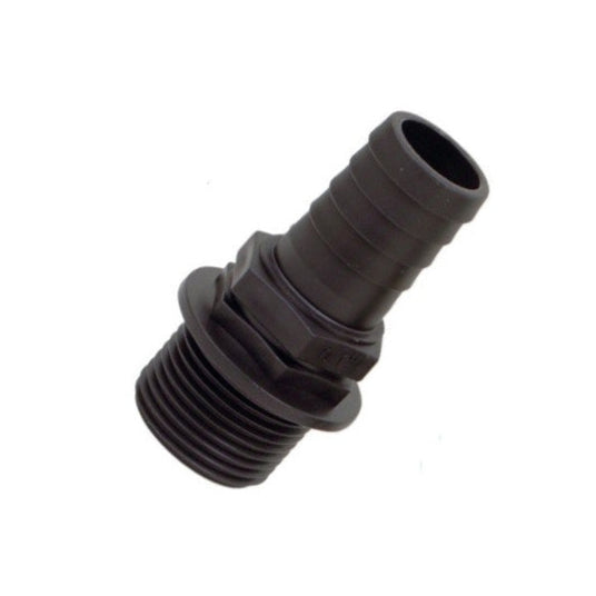 Straight hose tail, male thread 1"