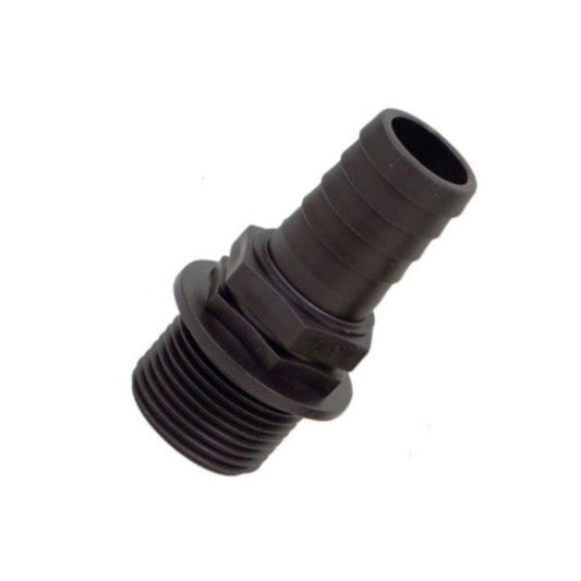 Straight hose tail, male thread 1"