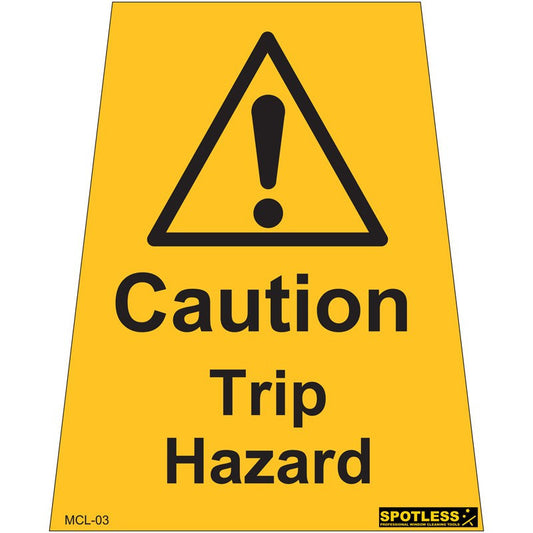 Caution Trip Hazard" sticker