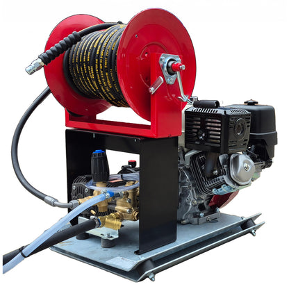 Industrial Pressure Washer - Honda GX390 21 LPM Powerwasher Skid Frame - Electric Start Option + 30M Reel