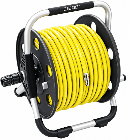 Metal Claber Reel With 100m yellow hose