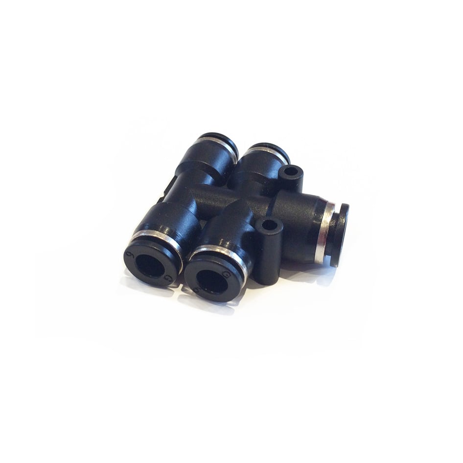 Push Fit 4 Way Connector 8MM- 6MM