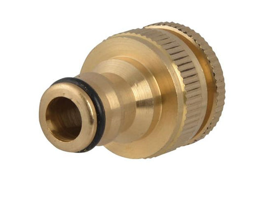 Brass Dual Tap Hose Connector 1/2in and 3/4in