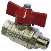 1/4" Ball Valve M/F T-Handle Red